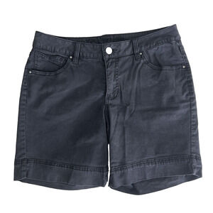 Jag Jeans Black Cotton Twill Stretch Shorts, Size 16